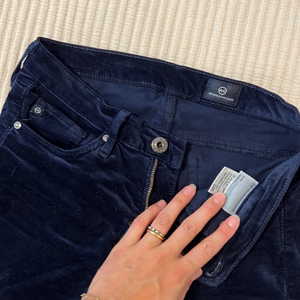 Blue velvet AG skinny stretchy pants. Great for fall!